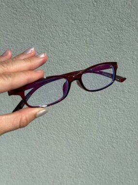 Women's Garnet Red Office Siren Rectangular Blue Light Glasses